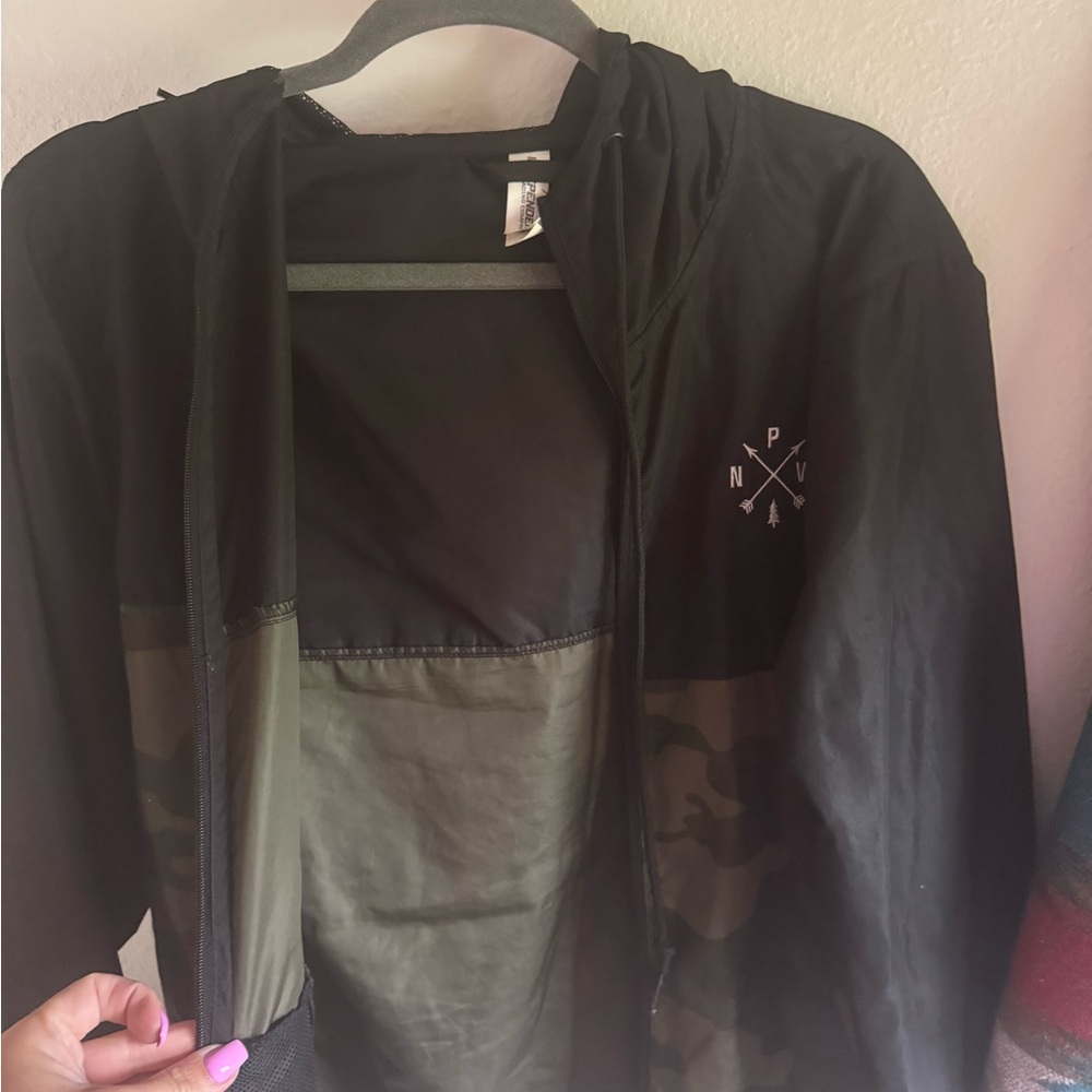 PNW logo Lightweight Black and Green Windbreaker Jacket
